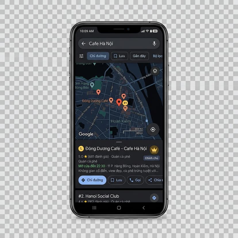 Google Maps ranking result